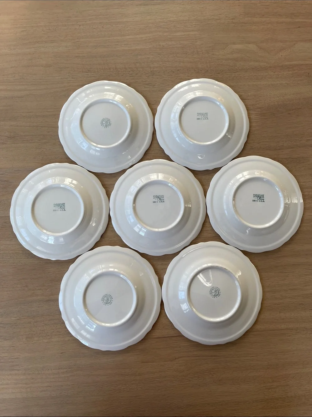 Syracuse China Restaurant Ware Dogwood Pattern Set of 7 Salad Plates USA 7.5”